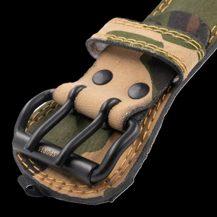 SEO. Gewichthebergürtel - Camouflage Grün - C.P. Sports - T4 - 9+11 - Normal Breit Linkreich