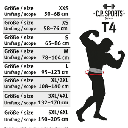 SEO. Gewichthebergürtel Leder Schwarz - C.P. Sports - T6 - XS Linkreich