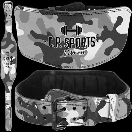 SEO. Gewichthebergürtel / Power lifting Gürtel - Camouflage - C.P. Sports - T4 - 10 +12 - Normal Linkreich