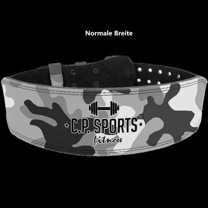 SEO. Gewichthebergürtel / Power lifting Gürtel - Camouflage - C.P. Sports - T4 - 10 +12 - Normal Linkreich