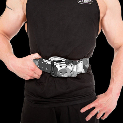 SEO. Gewichthebergürtel / Power lifting Gürtel - Camouflage - C.P. Sports - T4 - 10 +12 - Extra Breit Linkreich