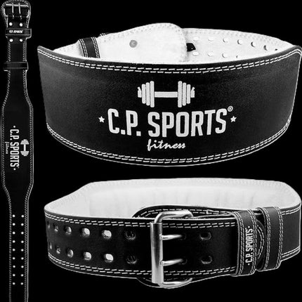 SEO. Gewichtshebegürtel - Echt Leder - C.P. SPORTS - T6 - Schwarz Linkreich
