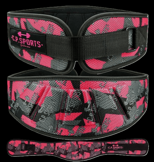 SEO. Gewichtshebegürtel /Profi - Ultraleichtgürtel - Camouflage Pink - T7 - 3 - C.P. Sports - XS Linkreich
