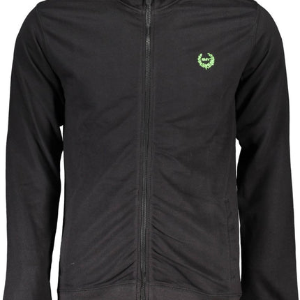 SEO. GIAN MARCO VENTURI Herren - Sweatshirt mit Reißverschluss – Schwarzes Langarm - Modell für Frühjahr/Somm - Schwarz Linkreich