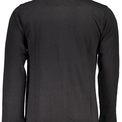 SEO. GIAN MARCO VENTURI Herren - Sweatshirt mit Reißverschluss – Schwarzes Langarm - Modell für Frühjahr/Somm - Schwarz Linkreich