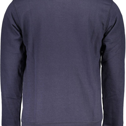 SEO. Gian Marco Venturi Sweatshirt Herren Blau – Gebürstetes Baumwoll - Sweatshirt ohne Reißverschluss - Blau Linkreich