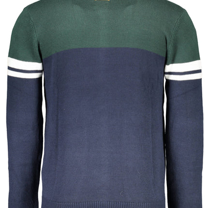 GIAN MARCO VENTURI Blauer Herren-Cardigan – Reißverschluss mit Stickerei | soulluna.de