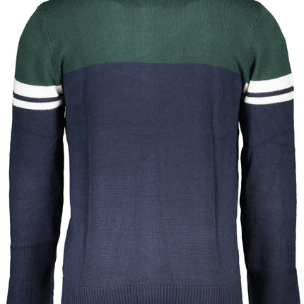 GIAN MARCO VENTURI Blauer Herren-Cardigan – Reißverschluss mit Stickerei | soulluna.de