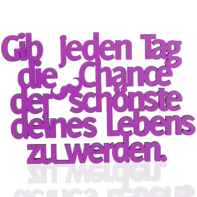 SEO. Gib jeden Tag die Chance der schönste Deines Lebens zu werden Deko Schriftzug - Linkreich