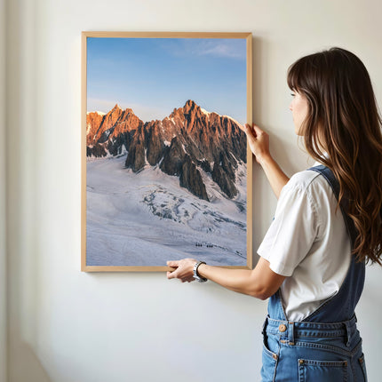 Mont Blanc du Tacul Wall Art Print – Chamonix Golden Hour Print