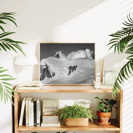 Mont Maudit Black and White Wall Art – Alpine Photography Print from Chamonix