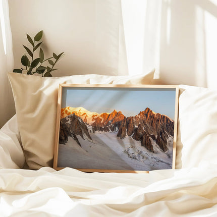 Mont Blanc, Mont Maudit & Mont Blanc du Tacul Sunrise Wall Art Print