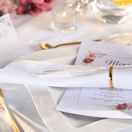 SEO. Glasstrohhalme mit 20 individuellen Namen Text - Gastgeschenk für Hochzeit, Kommunion oder Familienfeier - 20 cm Linkreich
