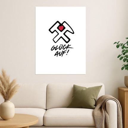 SEO. „Glück Auf“ – Retro Poster mit Geschichte & Herz - Poster (230 g/m²) Linkreich
