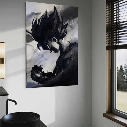 Goku Black and White - Dragon Ball - Anime Leinwandbild (Canvas) kaufen bei Linkreich – Jetzt entdecken!