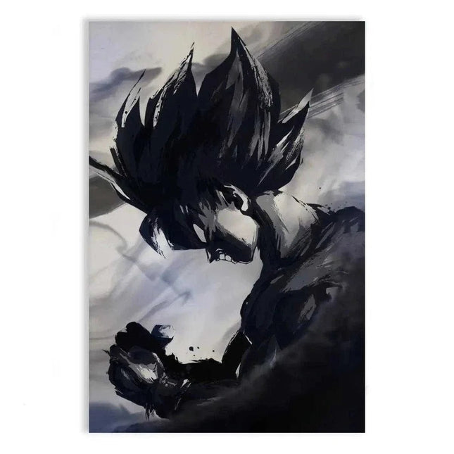 Goku Black and White - Dragon Ball - Anime Leinwandbild (Canvas) kaufen bei Linkreich – Jetzt entdecken!