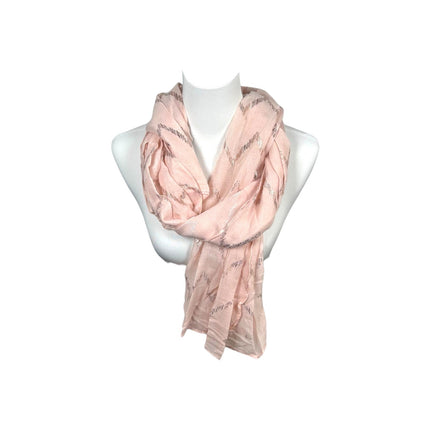 Sommer Damen Schal » Zick Zack Muster » leichter Sommerschal 180 x 70 cm » Halstuch mit glänzendem Zickzack Aufdruck » Damenschal weich & dünn