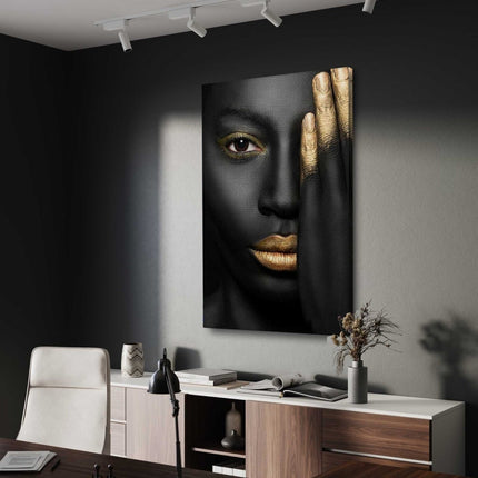 Golden Face II - Leinwandbild Luxuriös (Canvas) kaufen bei Linkreich – Jetzt entdecken!