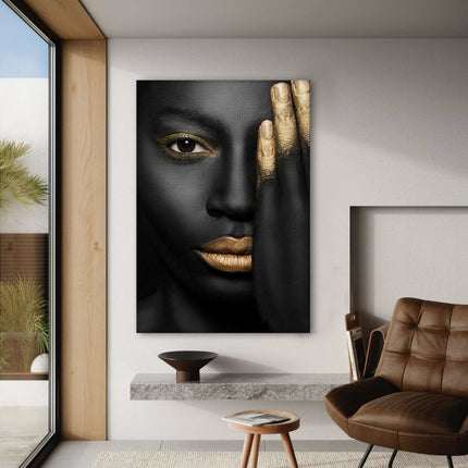 Golden Face II - Leinwandbild Luxuriös (Canvas) kaufen bei Linkreich – Jetzt entdecken!