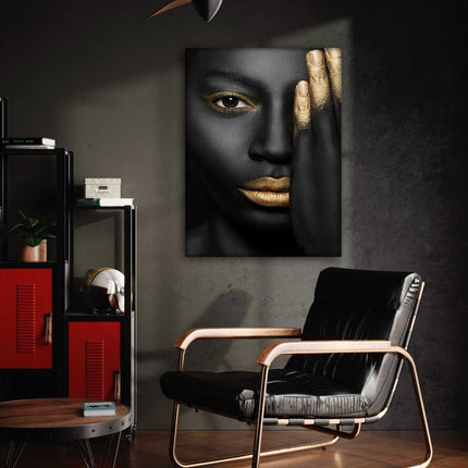 Golden Face II - Leinwandbild Luxuriös (Canvas) kaufen bei Linkreich – Jetzt entdecken!