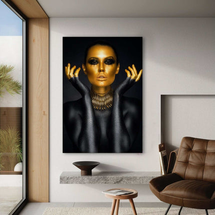 Golden Face III - Leinwandbild Luxuriös (Canvas) kaufen bei Linkreich – Jetzt entdecken!