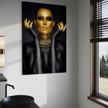 Golden Face III - Leinwandbild Luxuriös (Canvas) kaufen bei Linkreich – Jetzt entdecken!