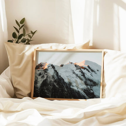 Mont Blanc Massif Wall Art - Sunset Mountain Landscape Print