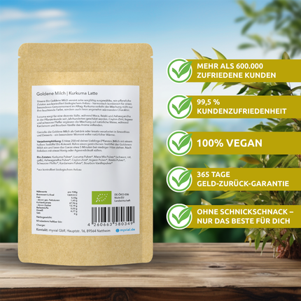 Bio Goldene Milch Latte mit 10 ayurvedischen Superfoods