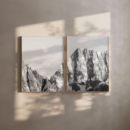 Grandes Jorasses Black and White Photography Print | Fine Art Mountain Wall Decor