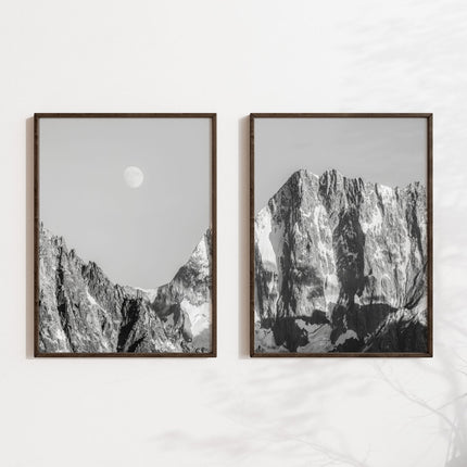 Grandes Jorasses Black and White Photography Print | Fine Art Mountain Wall Decor