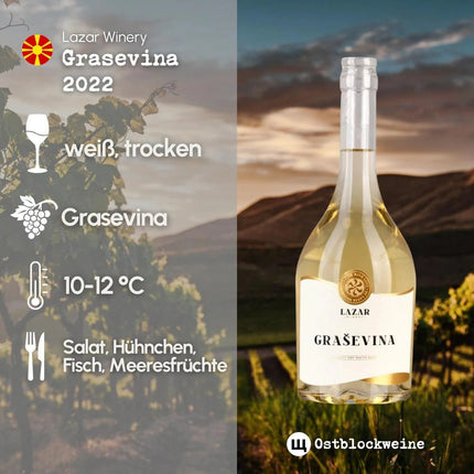 SEO. Grasevina 2022 - Weißwein trocken aus Mazedonien - Linkreich