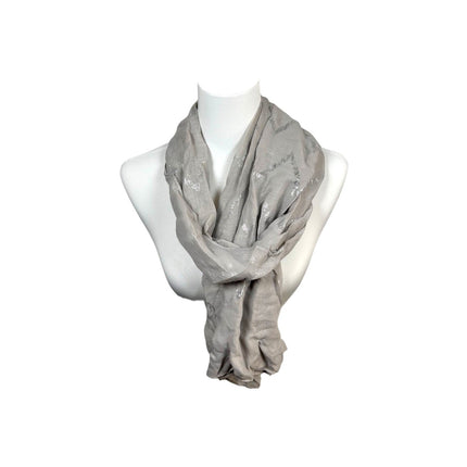 Sommer Damen Schal » Zick Zack Muster » leichter Sommerschal 180 x 70 cm » Halstuch mit glänzendem Zickzack Aufdruck » Damenschal weich & dünn