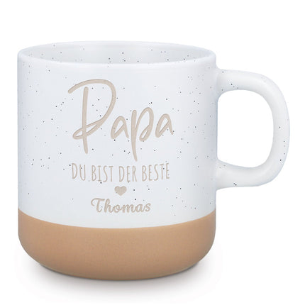 SEO. Gravierte Steingut Tasse - Papa du bist der Beste - Linkreich