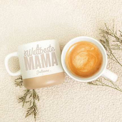 SEO. Gravierte Steingut Tasse - Weltbeste Mama - Linkreich