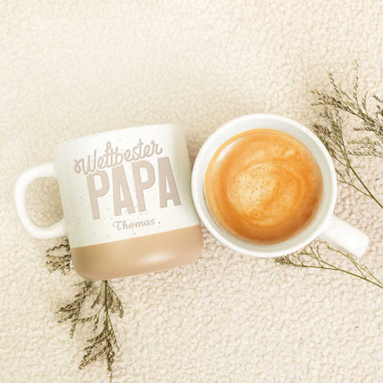 SEO. Gravierte Steingut Tasse - Weltbester Papa - Linkreich