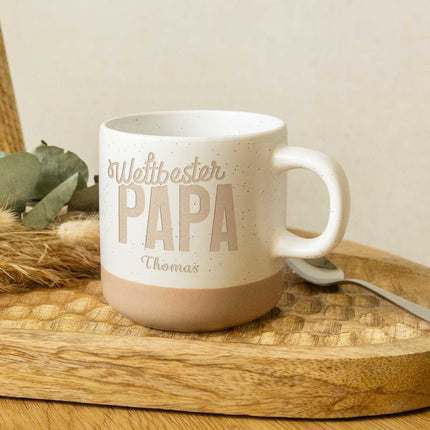 SEO. Gravierte Steingut Tasse - Weltbester Papa - Linkreich
