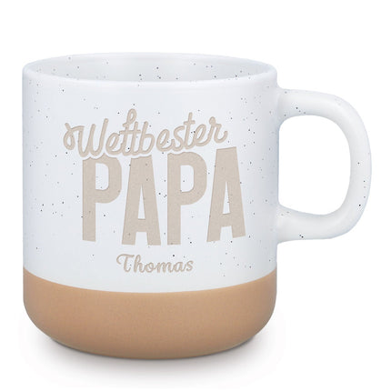SEO. Gravierte Steingut Tasse - Weltbester Papa - Linkreich