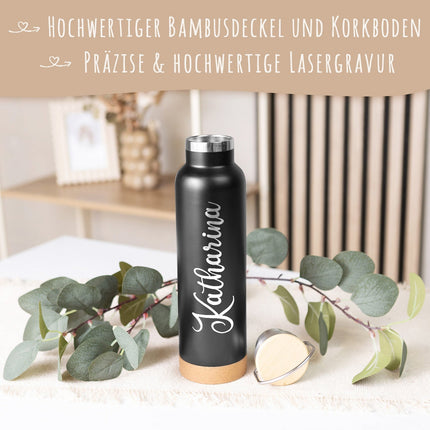 SEO. Gravierte Trinkflasche aus Edelstahl - Wunschname - Linkreich
