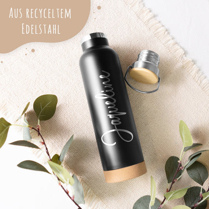 SEO. Gravierte Trinkflasche aus Edelstahl - Wunschname - Linkreich