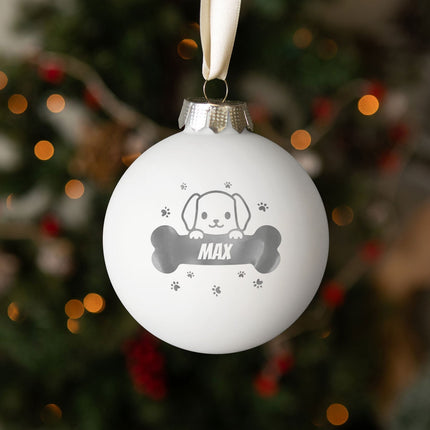 SEO. Gravierte Weihnachtskugel - Haustier - Hund & Katze - Blau (matt) Linkreich