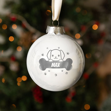 SEO. Gravierte Weihnachtskugel - Haustier - Hund & Katze - Blau (matt) Linkreich