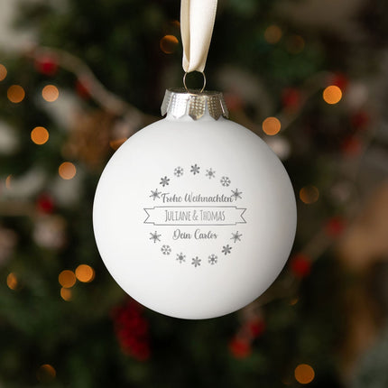 SEO. Gravierte Weihnachtskugel mit Wunschtext - Schwarz (matt) Linkreich
