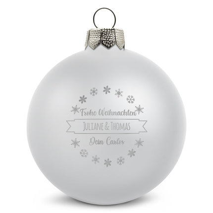SEO. Gravierte Weihnachtskugel mit Wunschtext - Schwarz (matt) Linkreich