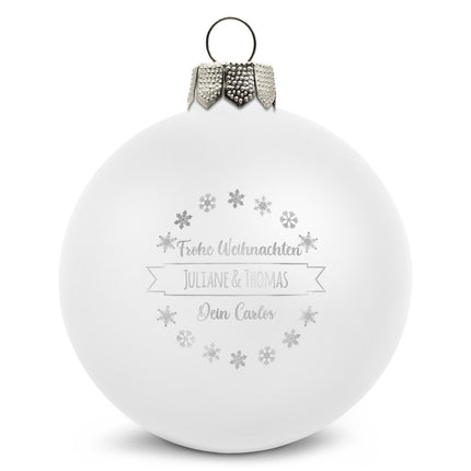 SEO. Gravierte Weihnachtskugel mit Wunschtext - Schwarz (matt) Linkreich
