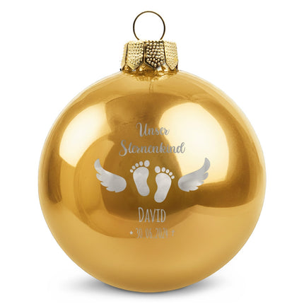 SEO. Gravierte Weihnachtskugel - Sternenkind - Gold (glänzend) Linkreich