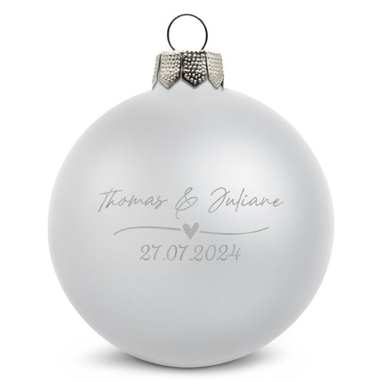 SEO. Gravierte Weihnachtskugel - Wedding Love - Schwarz (matt) Linkreich
