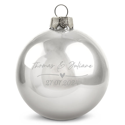 SEO. Gravierte Weihnachtskugel - Wedding Love - Schwarz (matt) Linkreich