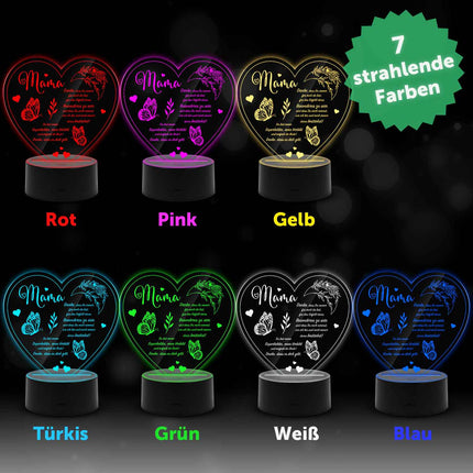 SEO. Graviertes Acrylglas im Danke Mama Design mit LED - Sockel - Linkreich