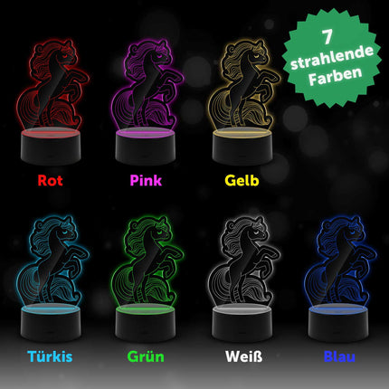 SEO. Graviertes Acrylglas im Einhorn Design mit LED - Sockel - Linkreich
