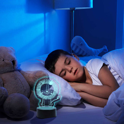 SEO. Graviertes Acrylglas im Löwe Design mit LED - Sockel - Linkreich